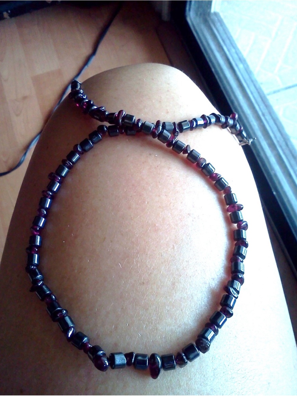 Dark Garnet Bead Necklace - Women's Jewelry